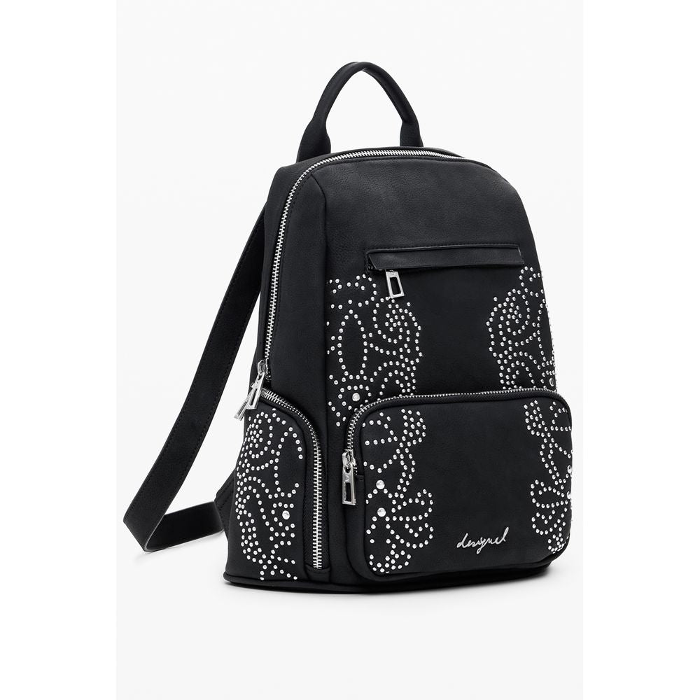 Black Polyethylene Women Backpack