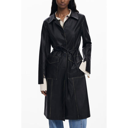 Black Polyethylene Women Coat