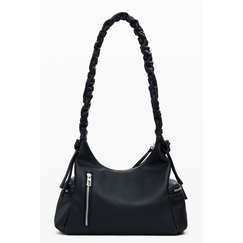 Black Polyethylene Women Handbag