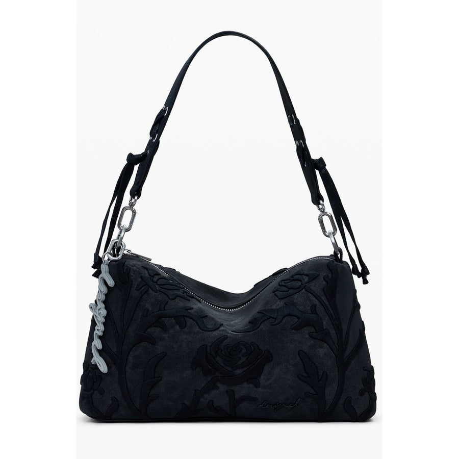 Black Polyethylene Women Handbag