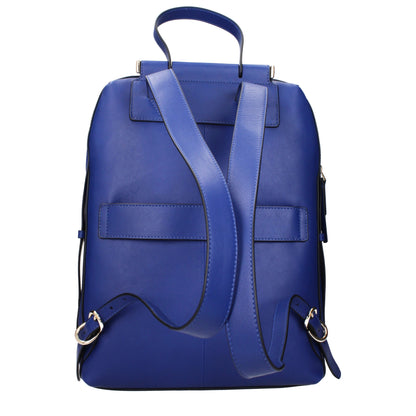 Blue Leather Backpack