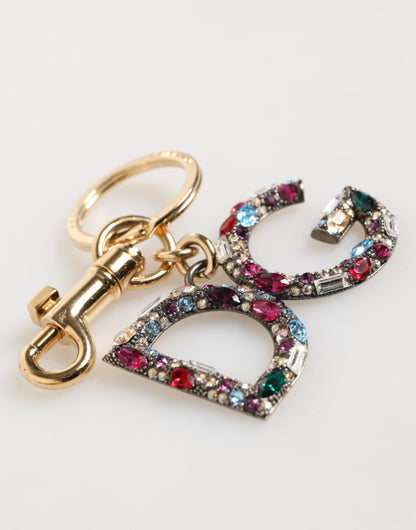 Multicolor Crystal DG Logo Gold Keychain Charm Keyring