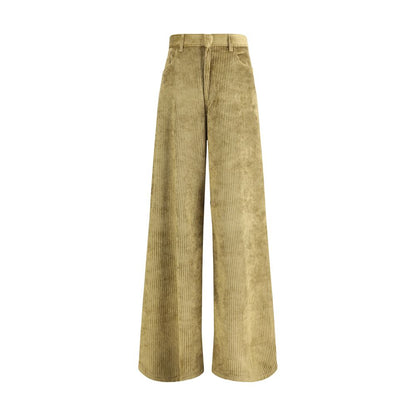 Gold Cotton Casual Pants