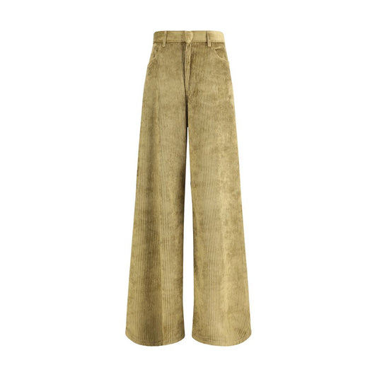 Gold Cotton Casual Pants