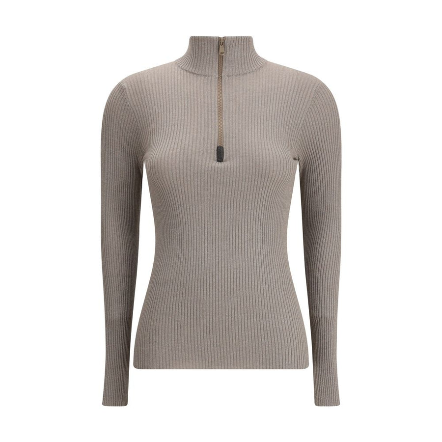 Zipped high neck Top