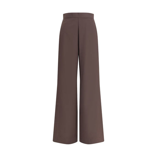 Brown Fleece Wool Casual Pants