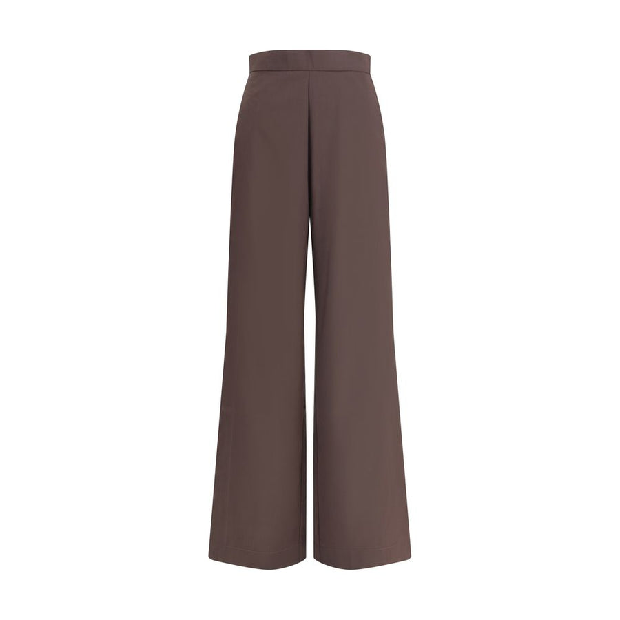 Brown Fleece Wool Casual Pants