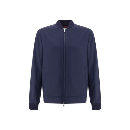 Blue Cashmere Bomber