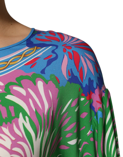 Multicolor Floral Printed Tunic Blouse Top