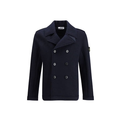 Blue Fleece Wool Coat