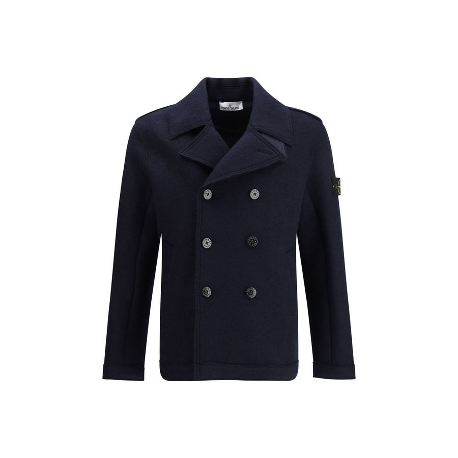 Blue Fleece Wool Coat