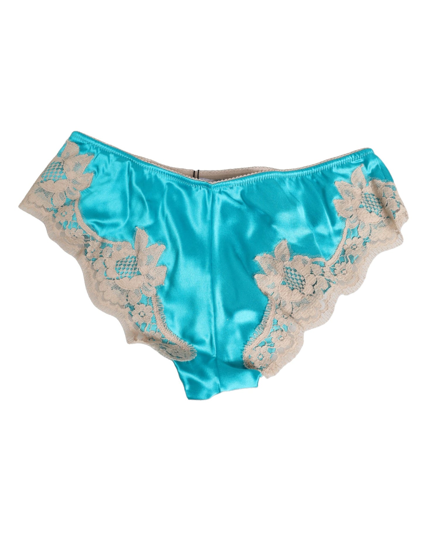 Blue Silk Satin Floral Lace Trim New Slip Underwear