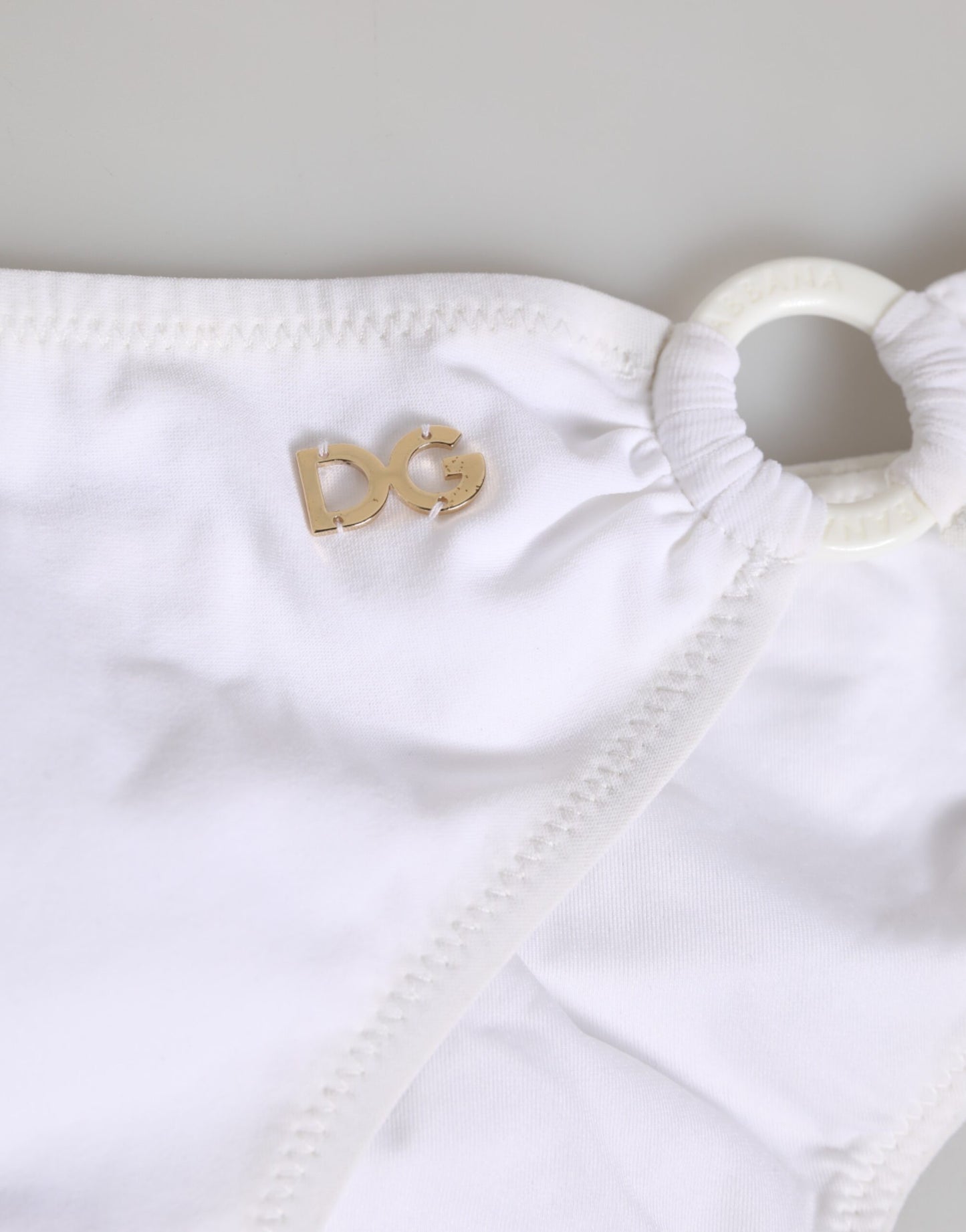 White Logo Swimsuit 2 Piece Top Bottom Swimwear