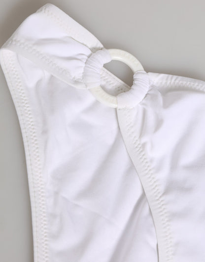 White Logo Swimsuit 2 Piece Top Bottom Swimwear