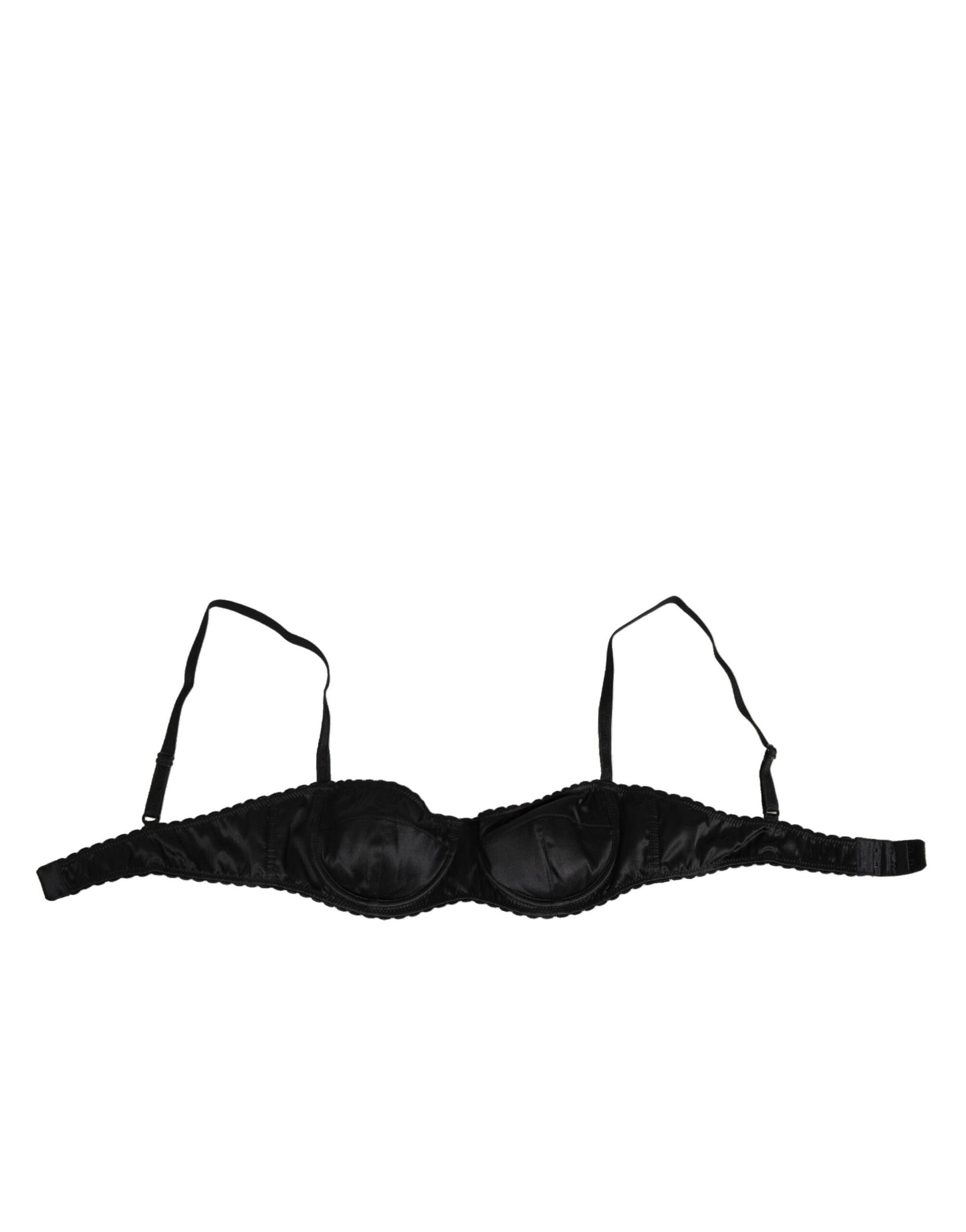 Black Silk Underwired Balconette Bra Underwear