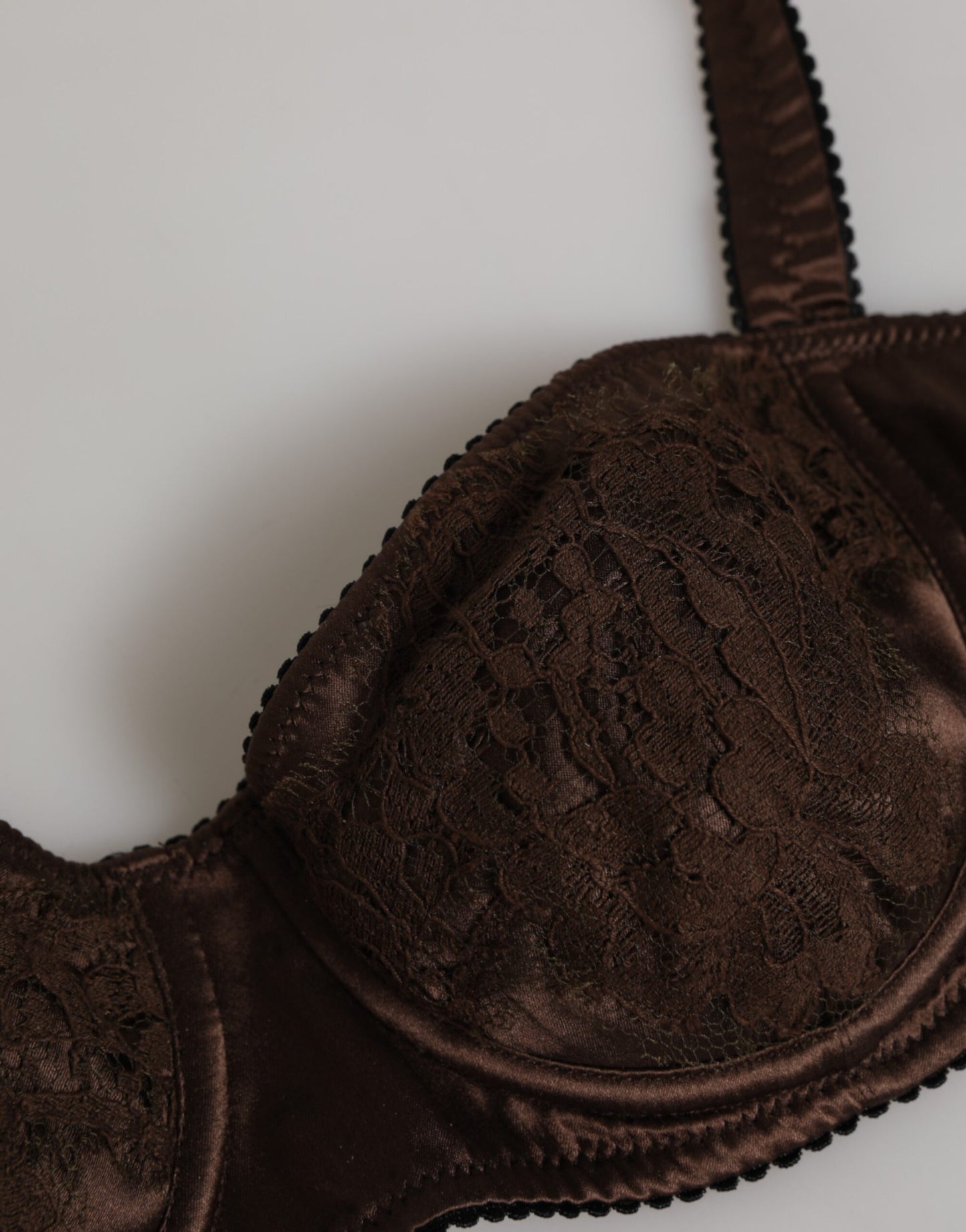 Brown Silk Underwired Balconette Bra Underwear
