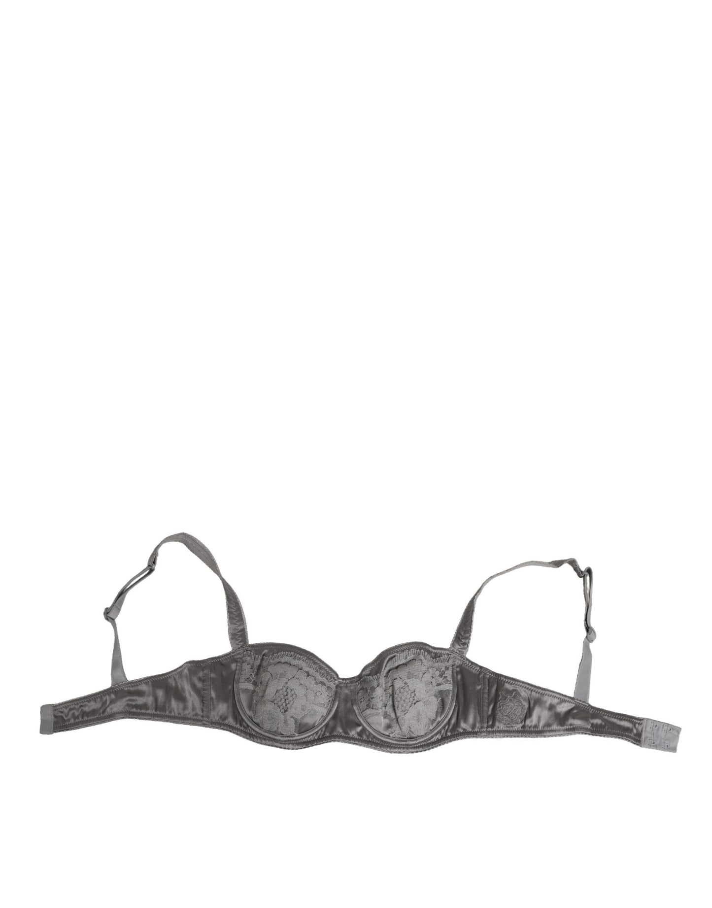 Gray Silk Underwired Balconette Bra Underwear
