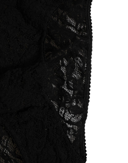 Black Lace Slip Brief Logo Waistband Underwear
