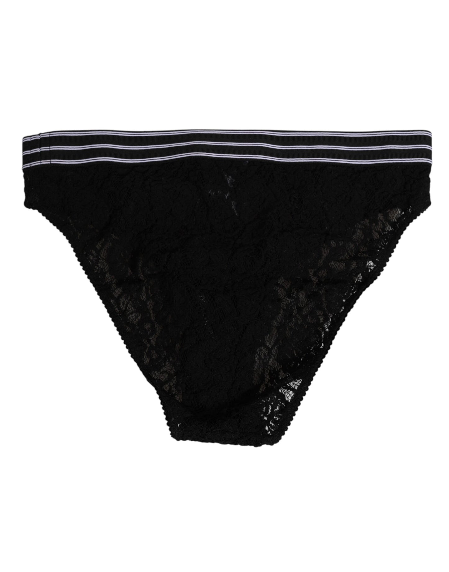 Black Lace Slip Brief Logo Waistband Underwear