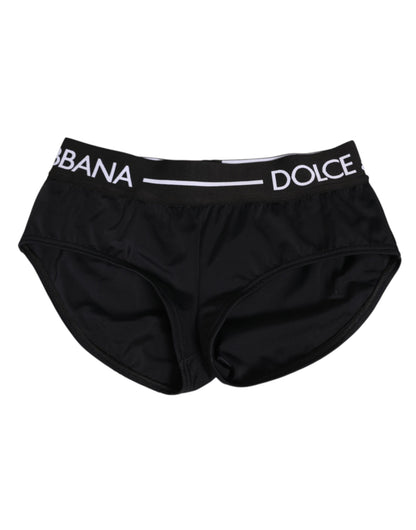 Black Nylon Logo Waistband Shorts Underwear