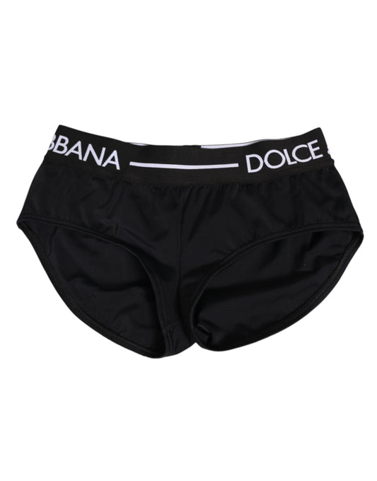 Black Nylon Logo Waistband Shorts Underwear