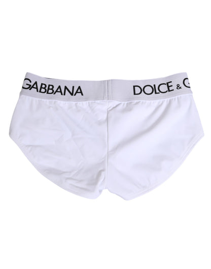 White Nylon Logo Waistband Shorts Underwear