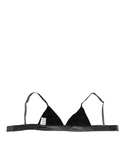 Black Silk Satin Triangle Soft Cup Underwear
