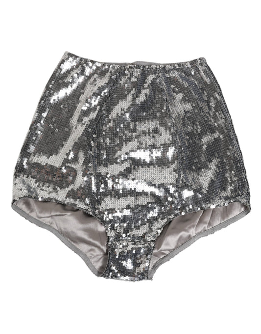 Silver Nylon Sequined Slip Girdle Panty Underwear