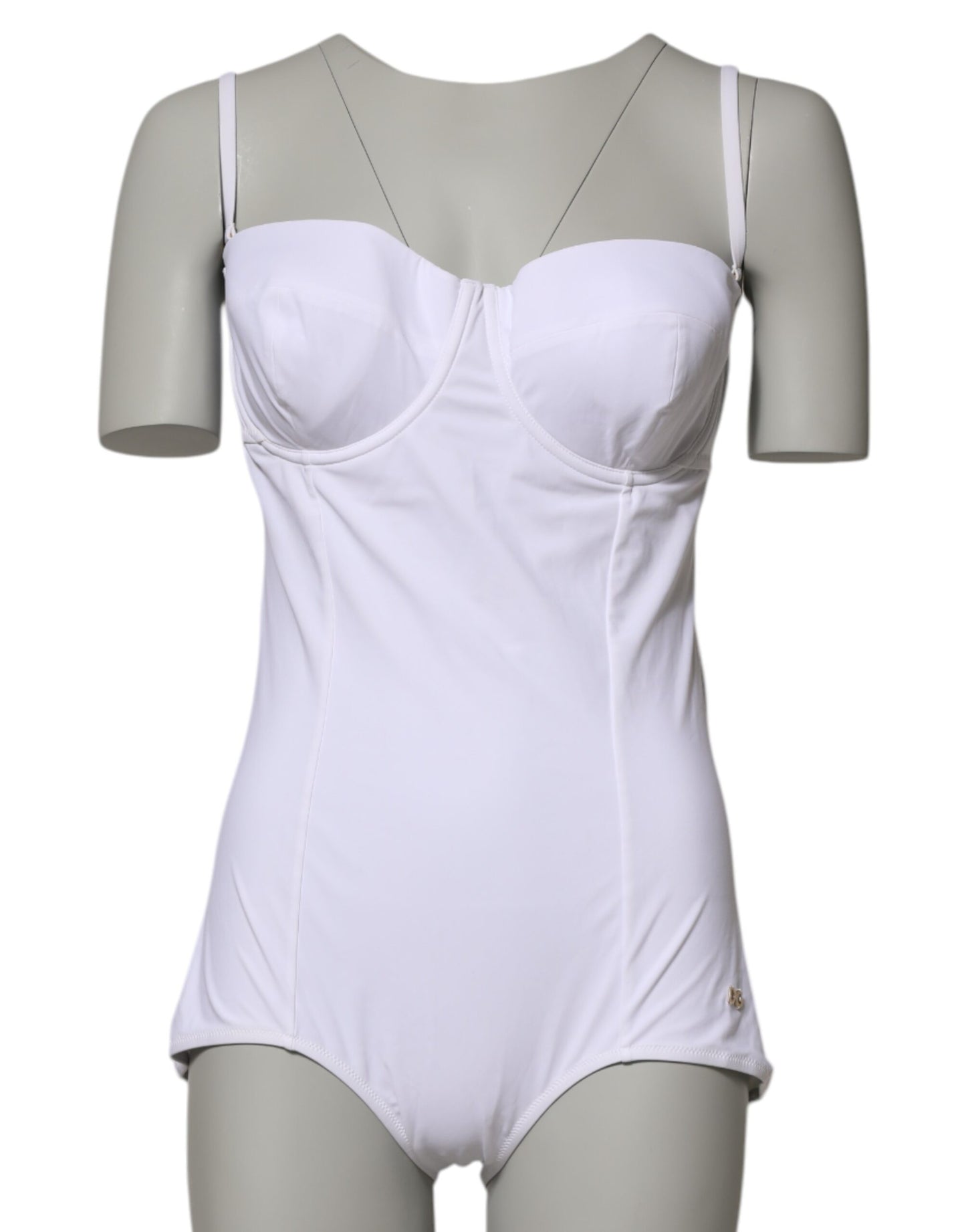 White Padded Balconette One Piece Swimwear