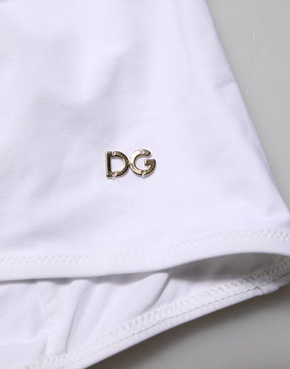 White Padded Balconette One Piece Swimwear