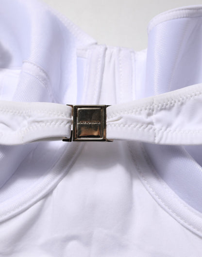 White Padded Balconette One Piece Swimwear