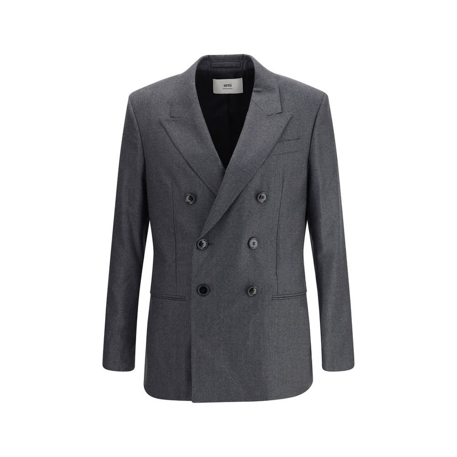 Gray Fleece Wool Blazer