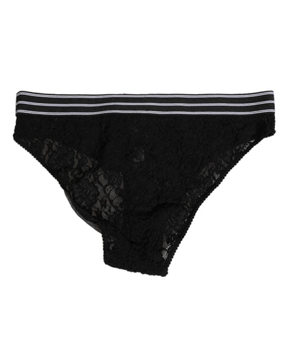 Black Lace Nylon High Waist Panty Underwear