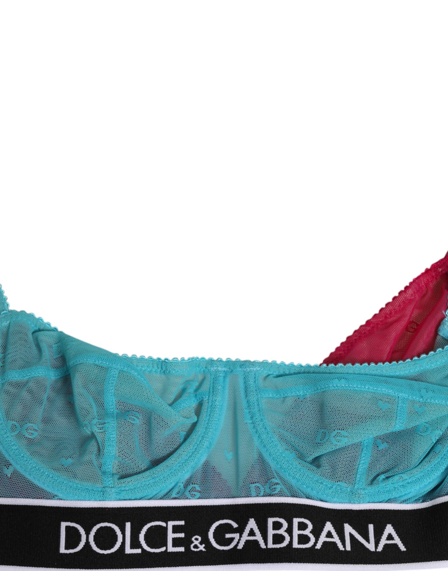 Blue Nylon Soft Cup Balconnet Bra Underwear