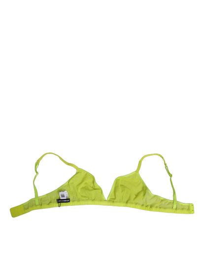Yellow Green Nylon Soft Cup Brassiere  Underwear
