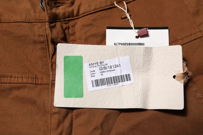 Brown High Waisted Flared Cut Pants