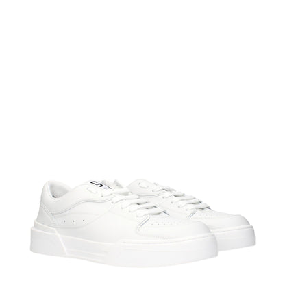 White Leather Low Top Sneakers