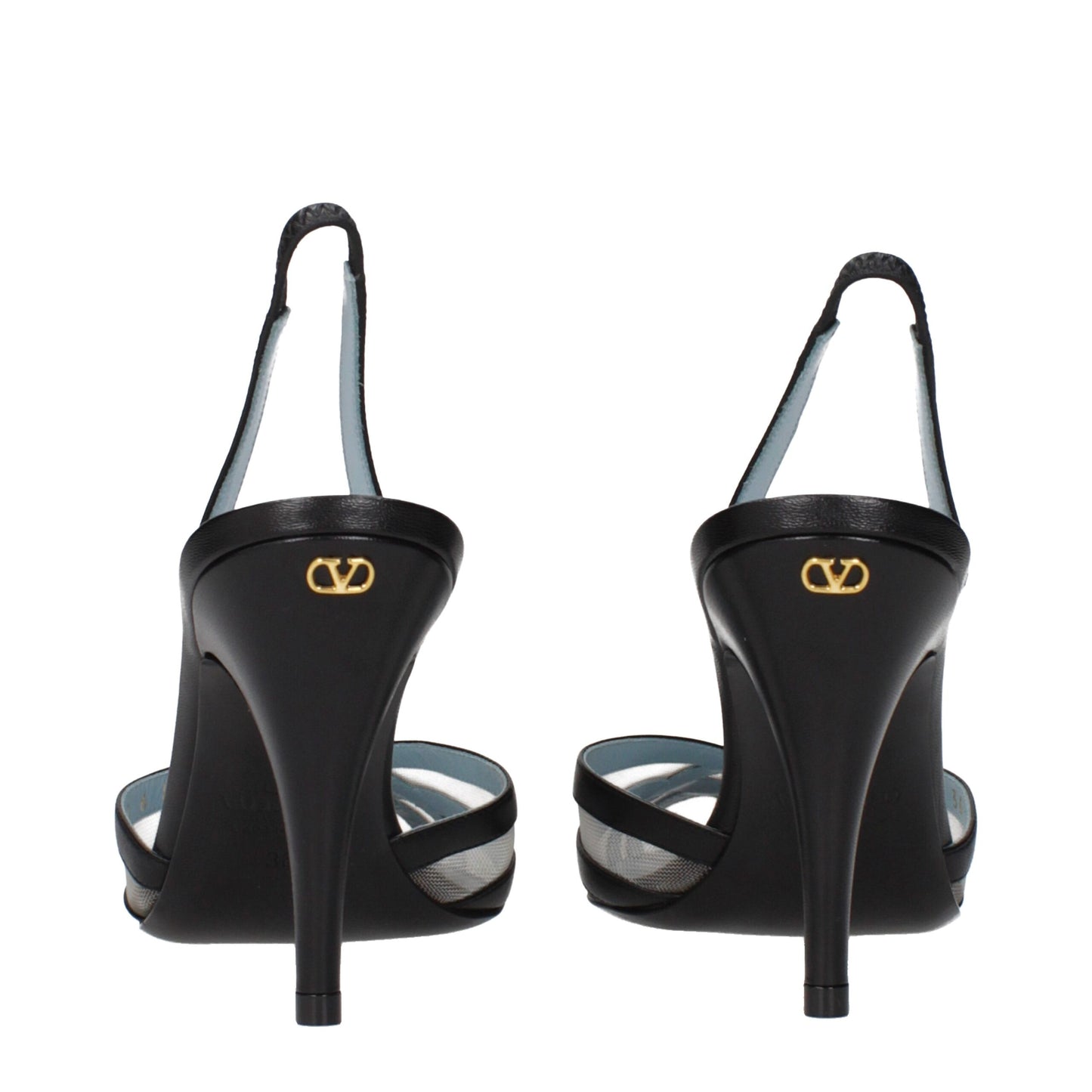 Black Leather High Heel Pumps