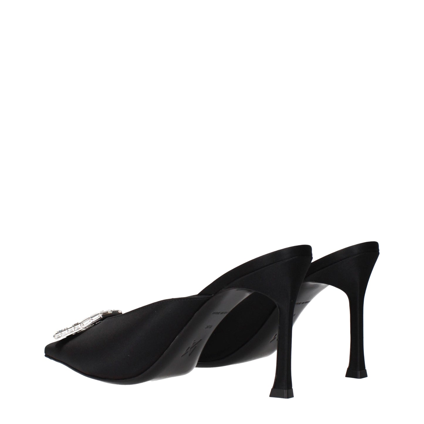 Black Satin High Heel Pumps