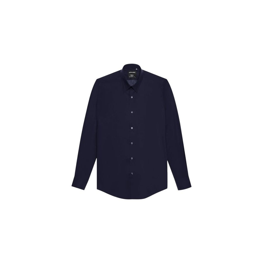 Blue Cotton Dress Shirt