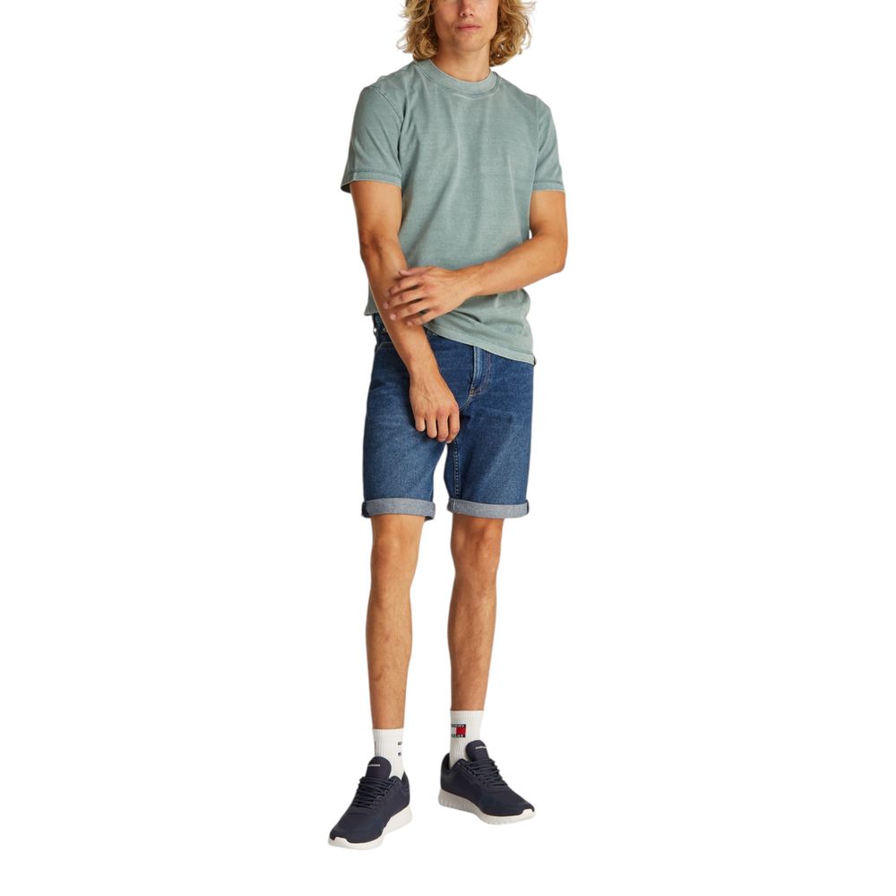 Blue Cotton Bermuda Shorts