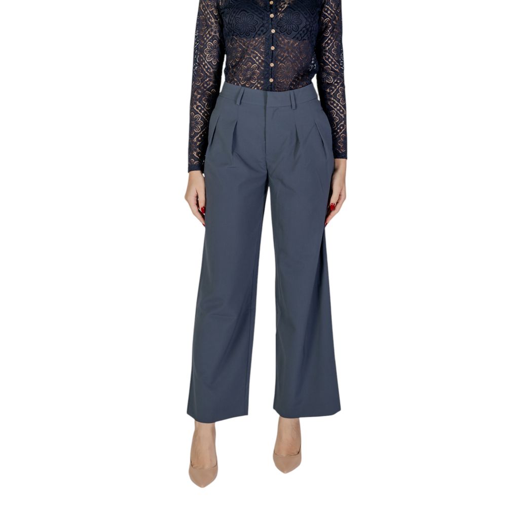 Gray Recycled Polyester Casual Pants