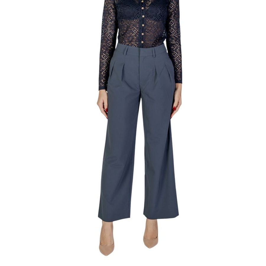 Gray Recycled Polyester Casual Pants