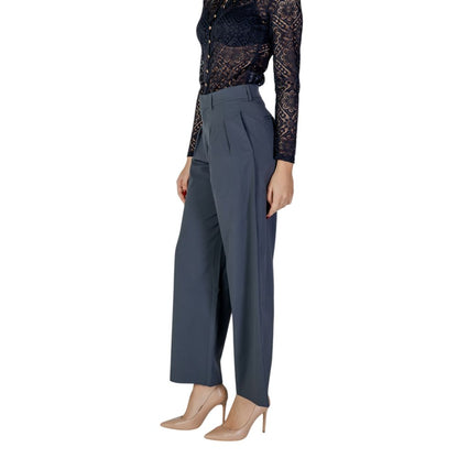Gray Recycled Polyester Casual Pants