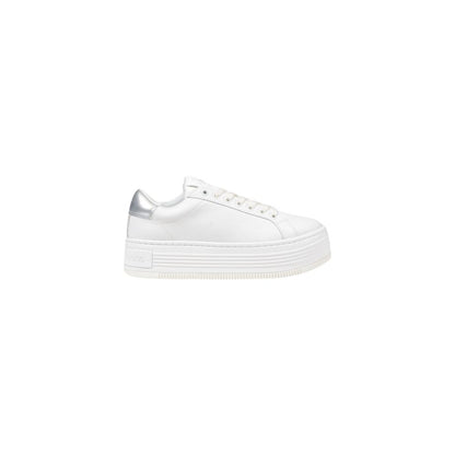 Silver Leather Platform Sneakers