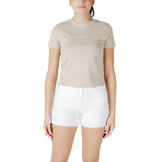 Beige Recycled Cotton T-Shirt