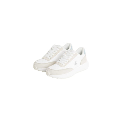 Beige Leather Athletic Sneakers