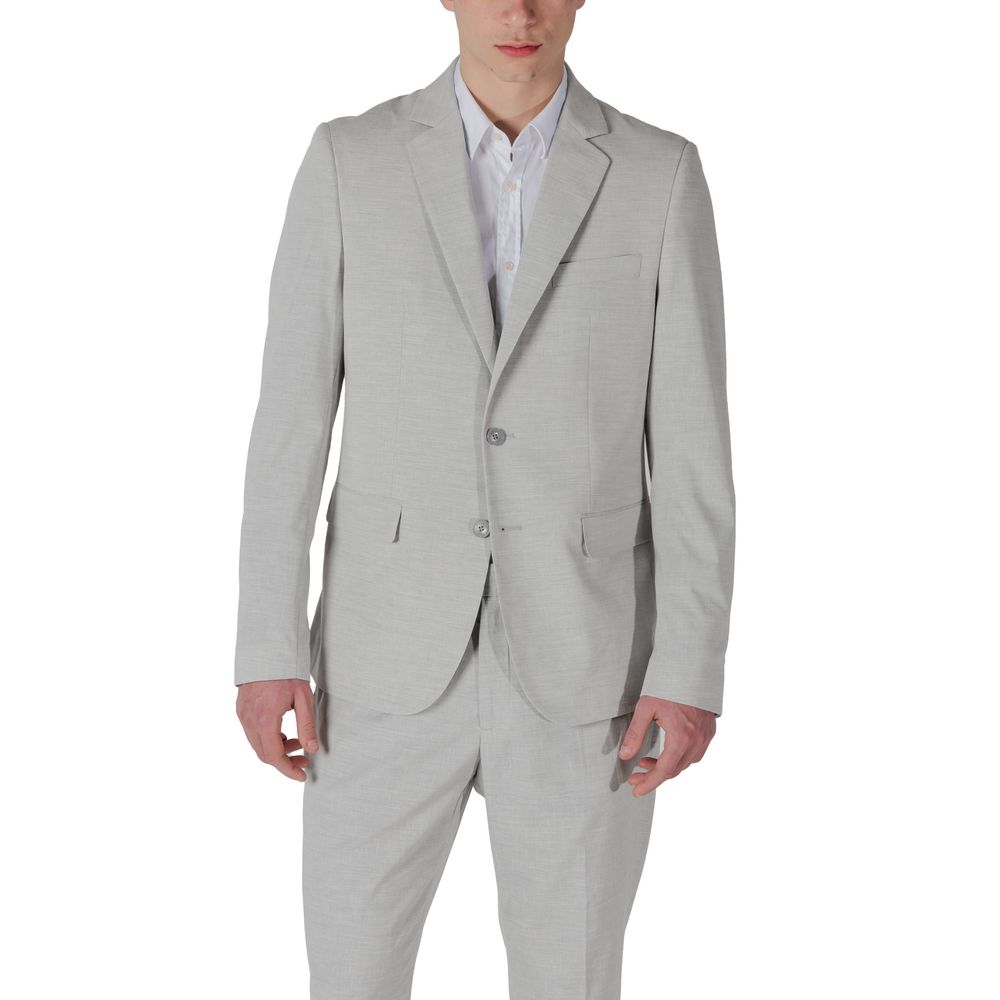 Gray Polyester Blazer