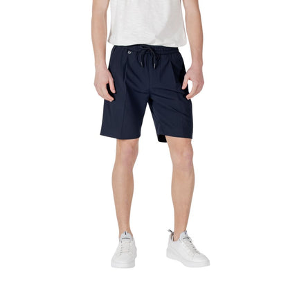Blue Polyester Bermuda Shorts