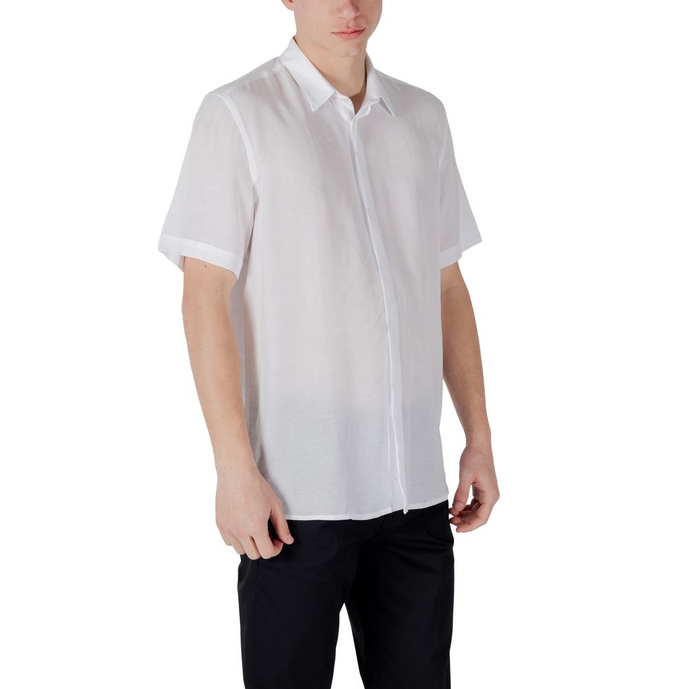 White Lyocell Shortsleeve Shirt